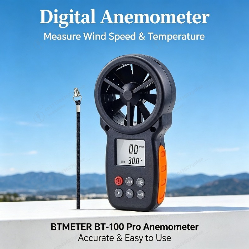 Anemometer Wind Speed - جهاز قياس سرعة الرياح الرقمي BT-100