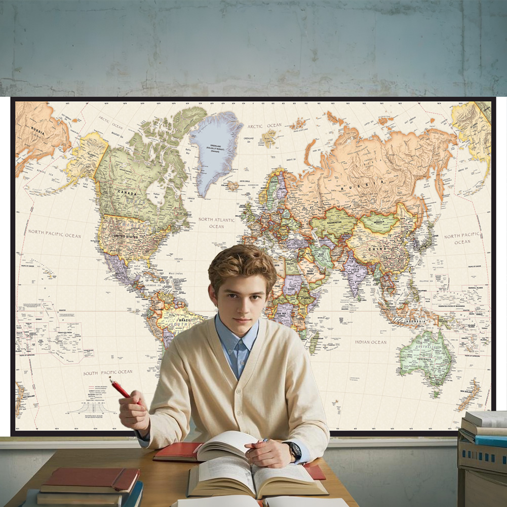 Star Map Poster - 127x81 سنتيمتر/50x32 بوصة خمر خريطة العالم