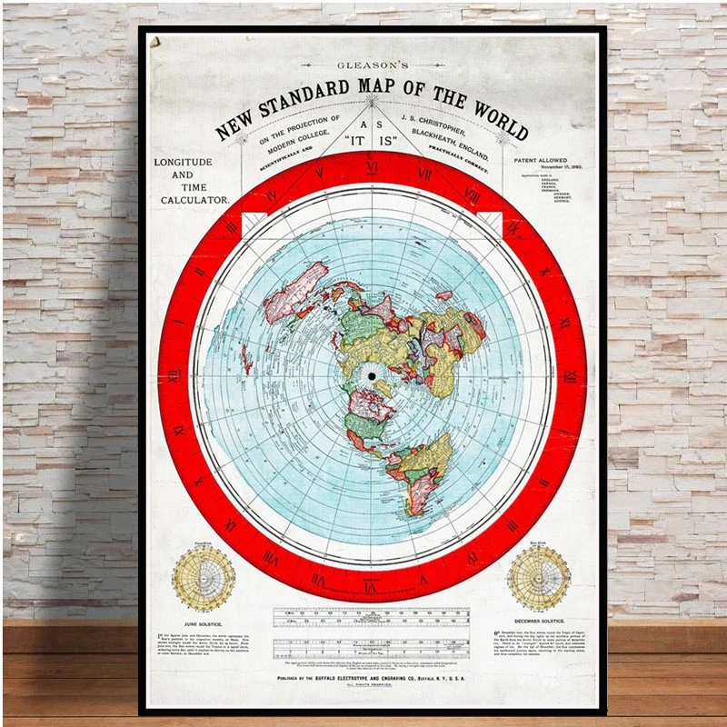 Star Map Poster - المشارك والمطبوعات 1892 شقة الأرض خريطة