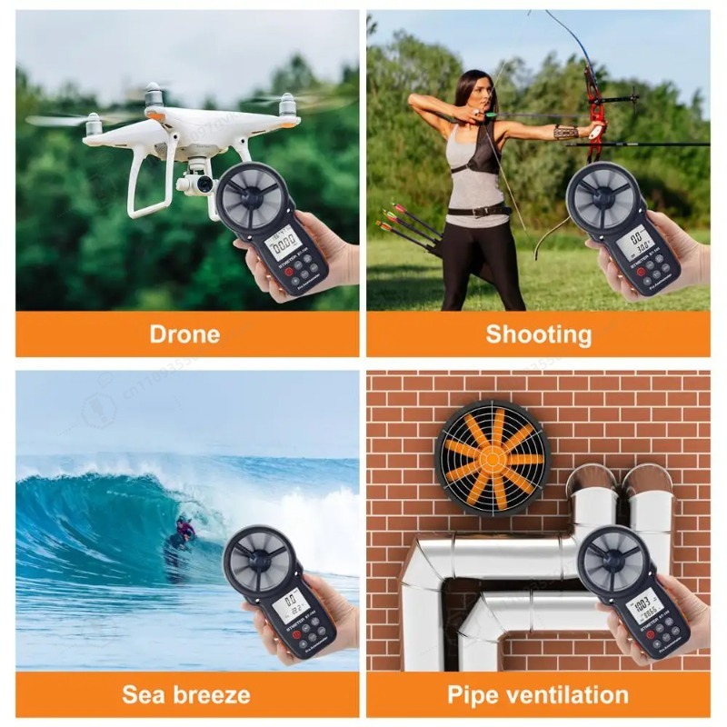 Anemometer Wind Speed - جهاز قياس سرعة الرياح الرقمي BT-100
