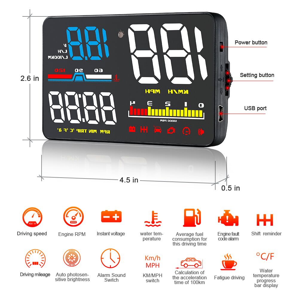 جهاز عرض رقمي OBD2 للسيارة على - مراجعة Anemometer Wind Speed وسعره
