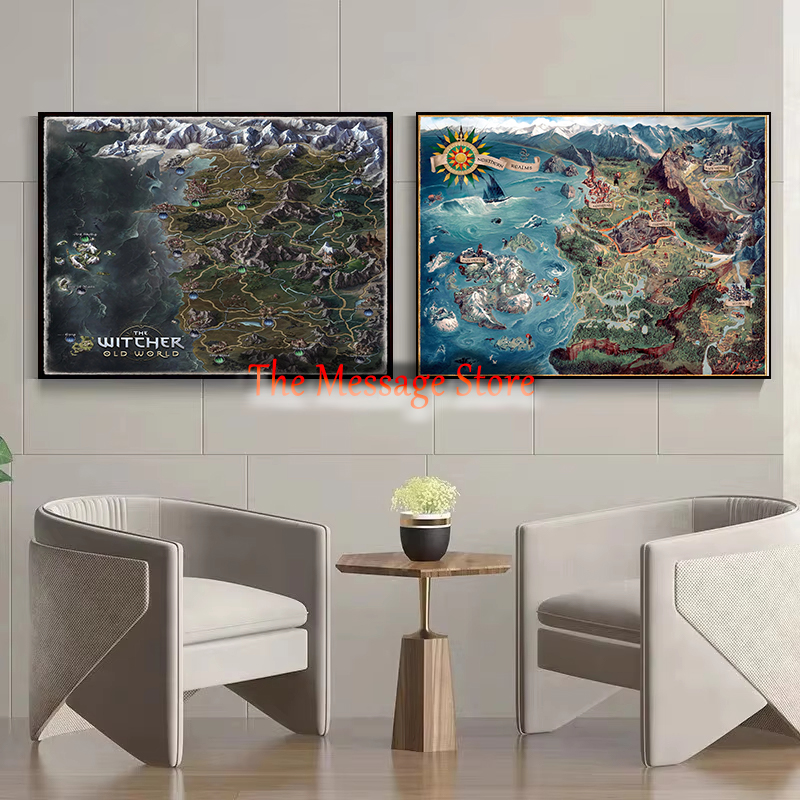 Witcher خريطة العالم مواقع الق - مراجعة Star Map Poster وسعره