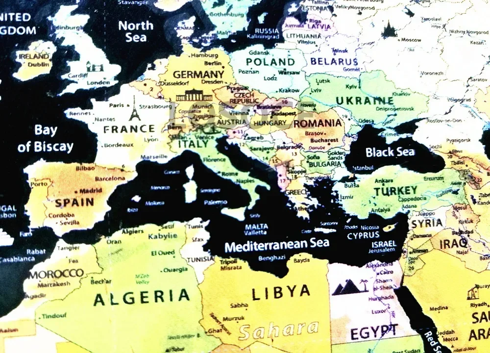 جديد ديلوكس السفر خدش خريطة ال - مراجعة Star Map Poster وسعره